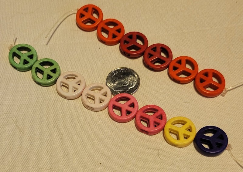 L816  15mm howlite peace beads.  will combine lots to save on shipping. 