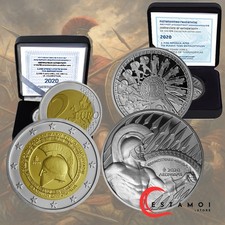Greece, 2020, Set, 2 Euro & 10 euro, Silver, Proof, THE BATTLE OF THERMOPYLAE!