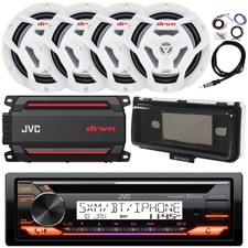 JVC KD-T92MBS CD Receiver, 4x 6.5" White Speakers, 4CH Amplifier, Accessories