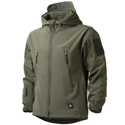 wasserdichte HerrenJacke, lässiger Kapuzenmantel, gefüttert mit SoftshellFlee...
