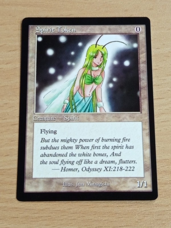 MAGIC MTG SPIRIT TOKEN CARD COLLECTOR EDITION JUN MINAGISHI. MINT NEVER PLAY!