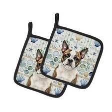 Carolines Treasures WDK6931PTHD 7.5 x 7.5 in. Brindle Boston Terrier Coastal ...