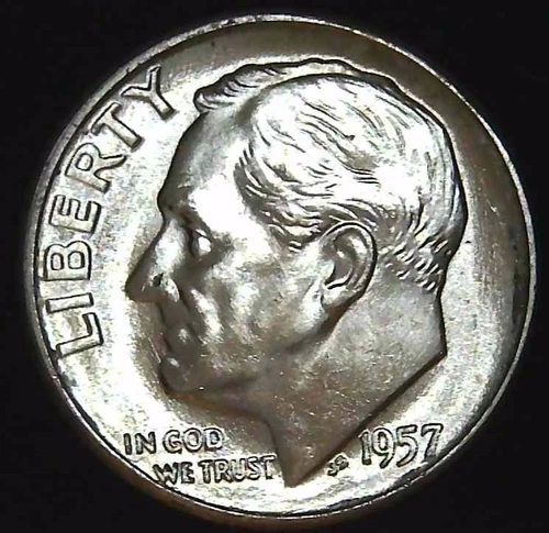 1957-P 10C Roosevelt Dime BU 90% Silver 26occ0117-2