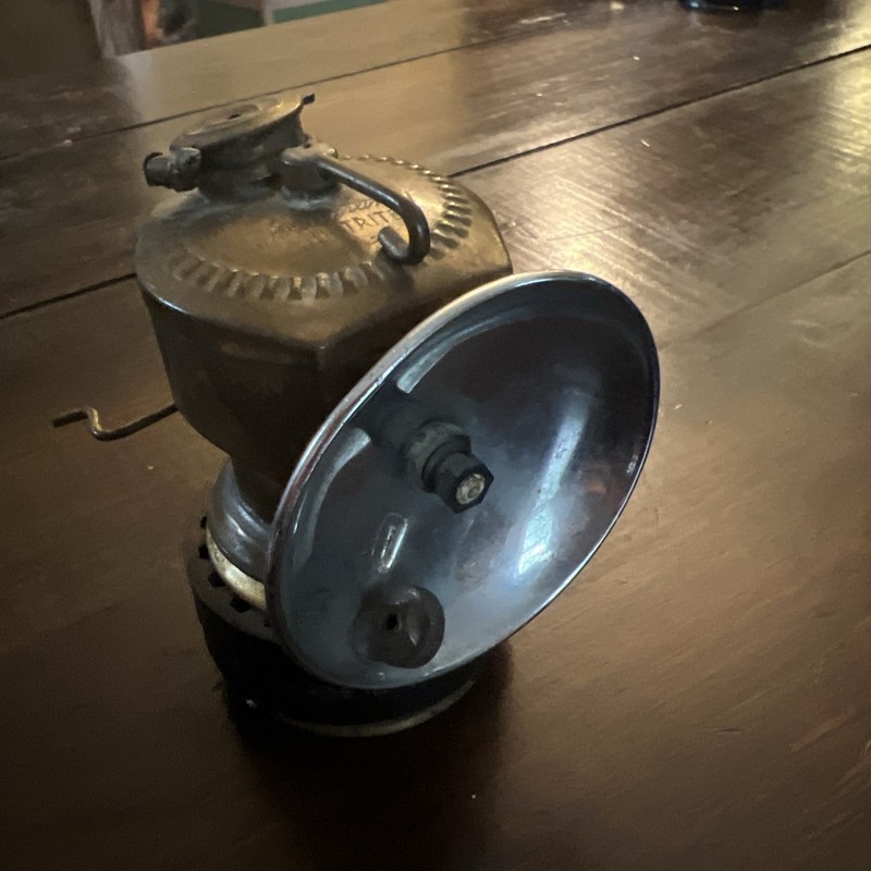 Justrite Antique Brass Carbide Miner’s Lamp Collectible Mining Equipment