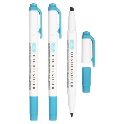 For highlighter, 3 wide tips and, light blue