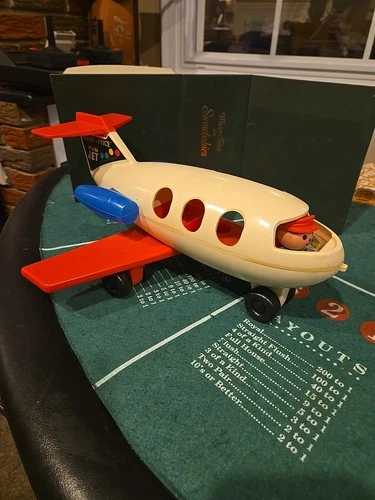 Vintage Fisher Price Little People FUN JET AIRPLANE 1970 for Airport Model 183