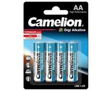 4 CAMELION AA DIGI ALKALINE BATTERIES LR6 AM3 MIGNON MN1500 E91 1.5V 4BL 2033