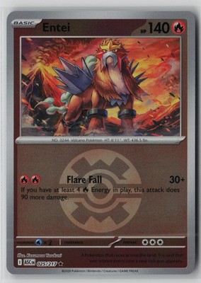 Entei (Quick Ball) 025/217 Rare Ascended Heroes Reverse Holo Near Mint AT30