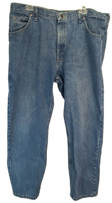 Wrangler Men's Denim Jeans Size 40(39)x30 Straight Leg Blue 5-Pocket 100% Cotton