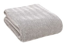 100 Soft and Breathable Cotton Thermal Blanket Queen Charcoal - Perfect for