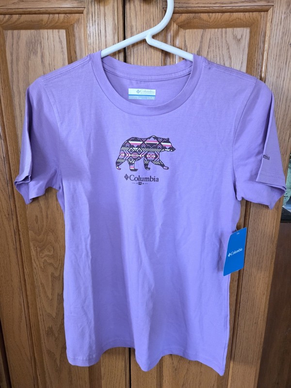 Columbia  Graphic T-shirt Purple  Size Youth Large  14/16 New  short sleeve