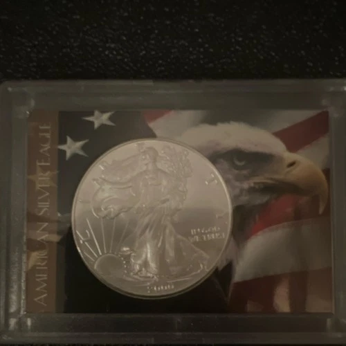 U.S. Mint 2000 American Eagle 1 oz Silver Coin 0.999 Fine in H.E. Harris Holder
