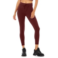 Alo Yoga 78 High waist Checkpoint Drawstring Waist Leggings in Cranberry | Women
