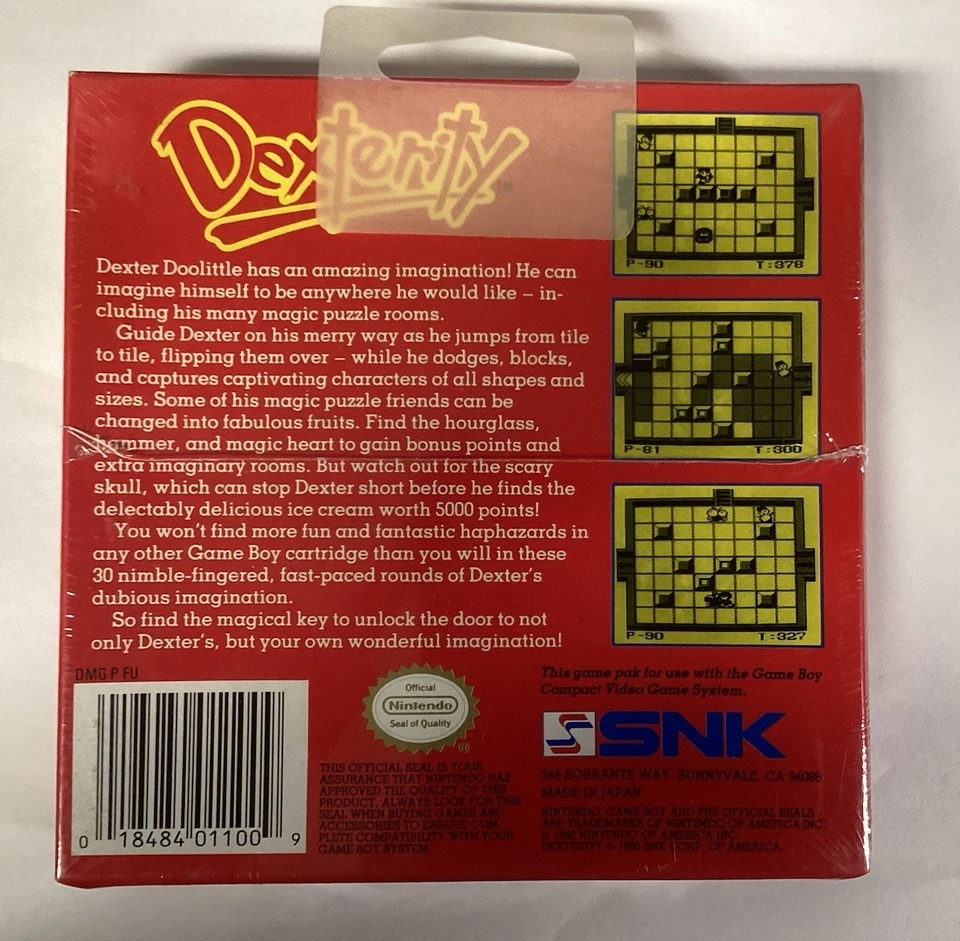 NEW Dexterity Original Nintendo Game Boy Game Authentic 1990 Factory Sealed Vtg - Image 2 of 4