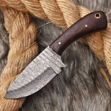CUSTOM HANDMADE FORGED DAMASCUS Steel SKINNER KNIFE TACTICAL OUTDOOR HUNTING EDC