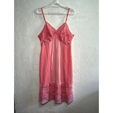 Penney's Adonna vintage pink lace nylon slip womens medium coquette fairycore