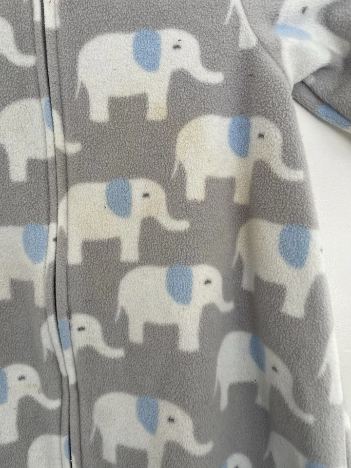 Carter's Bebé Niños Allover Elefante Acogedor Polar Manga Larga Saco de Dormir Gris S Foto 3 de 4