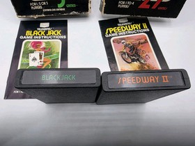 Black Jack & Speedway II Atari 2600 Sears Tele-Games Complete Damaged Boxes