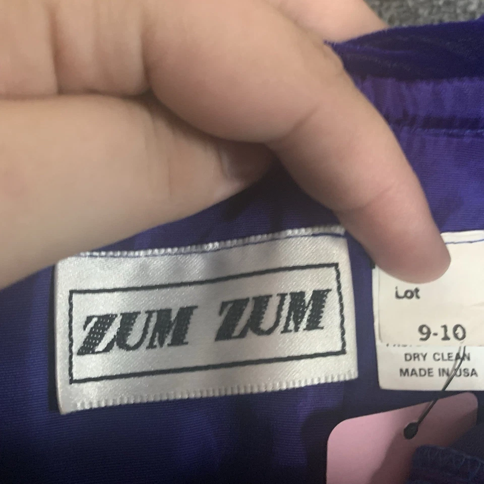 True VTG C. 1970 Cocktail Dress Size 9-10 Blue Crushed Velour Velvet (fits 4-6) - Image 4 of 4