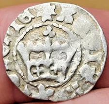 POLAND JOHN ALBERT 1492 - 1501 SILVER 1/2 GROSCHEN CROWN & EAGLE .91g