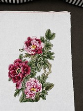 Handmade Peony Cross Stitch Embroidery