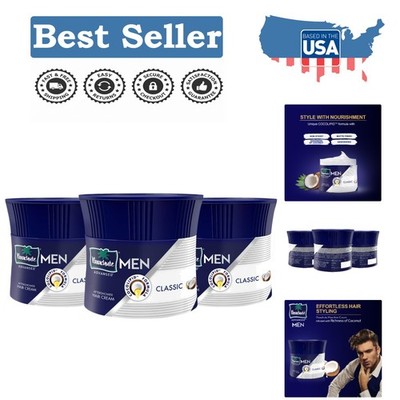 Multi-Purpose Coconut Hair Cream for Men   Strengthening & Styling, 9.89 oz