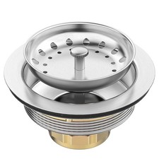 Stainless Steel Sink Drain Strainer Kit 31/2 Inch Kitchen Drain Assembly With Me