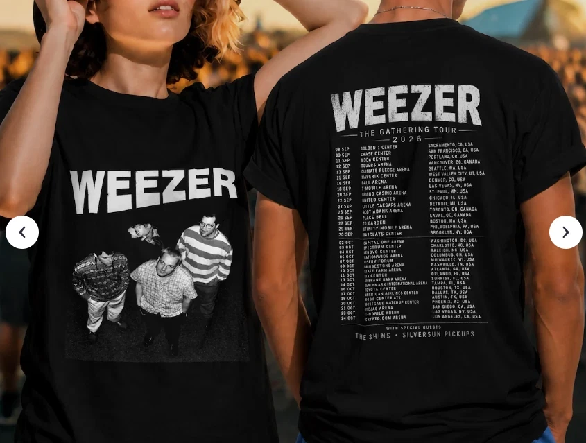 weezer LiveツアーTシャツMサイズ Weezer The Gathering Tour 2026 Concert T Shirt | eBay