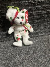 Ty Jingle Beanie Baby 1998 Holiday Teddy Ornament Holly