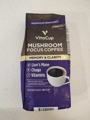 VitaCup Mushroom Focus Coffee 16 oz. GROUND w/ Lion's Mane Chaga Vitamins 5/2026