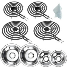 2 316048413 8" 2 316048414 6" Electric Stove Burner Drip Pans  2 MP21YA 8"...