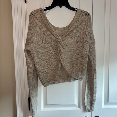 Hollister Reversible Soft Crop Cream Sweater Size Small