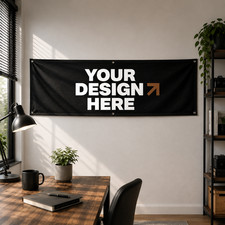 Custom Logo Banner Flag 71x24" &ndash; Personalized Car Garage Wall Decor