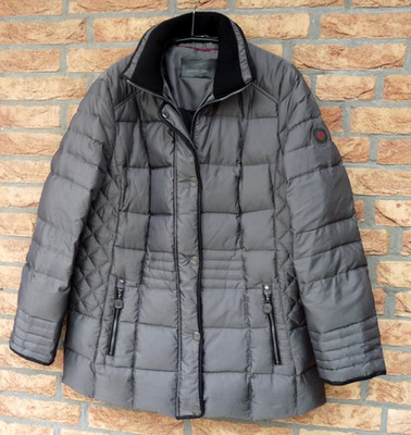 Damen Jacke von BARBARA LEBEK Gr. 42 Übergang-Winterjacke Daunen Anthrazit Super