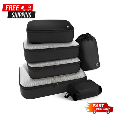 6PCS Travel Packing Cubes for Suitcases   Luggage Organizer Bags for Men & Women
