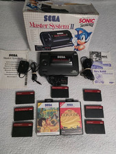 SEGA Master System II Black Console (PAL) with 9 Games - Tested Working