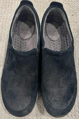 Dansko Clogs Black Suede Slip On Shoes Womens EU 38 US 8 Vibram Comfort Walking
