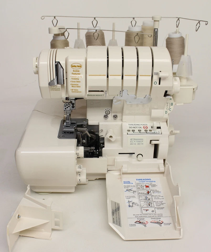 Baby Lock Evolve 8 Thread Serger Sewing Machine BLE8W Jet Air UNTESTED READ - Image 3 of 4