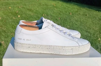 Common Projects Low White 42EU 9/9.5US 3836 Confetti Sole w/ COA EUC $450 - Image 1 of 4