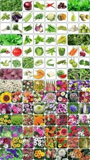 100 variety 50 flower and 50 vegetable seeds combo pack with instruction manual