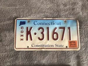 Vintage 2008 Connecticut License Plate Plates Gas Oil Chevy Ford Decor Auto Art