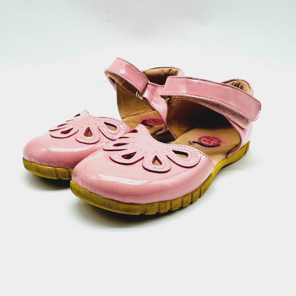 Livie & Luca Shoes Girls 12C Pink White Patent Leather Mary Jane Ballet Flats - Image 4 of 4