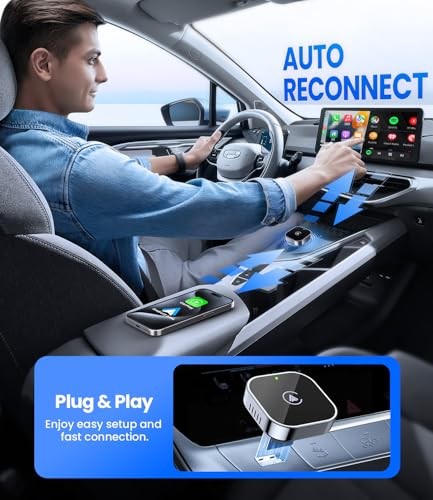 2 in 1 Wireless CarPlay and Android Auto Adapter, Easy Setup Plug and Black - Picture 7 of 7