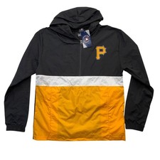 Pittsburgh Pirates Official MLB ½ Zip Windbreaker Hood Pockets NEW Mens M