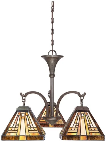 Quoizel Stephen 24" Wide Tiffany-Style Glass Dinette Chandelier - Picture 2 of 3
