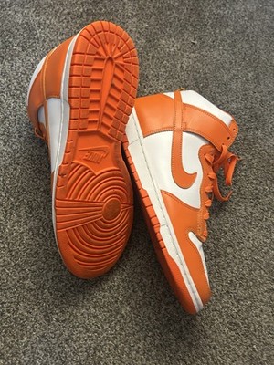 Nike Dunk High Orange White Men's High Top Leather Colorblock Basketball Sneaker