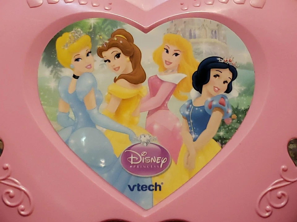 Disney Princess Heart VTech Magical Learning Laptop Computer Cinderella Belle  - Image 2 of 4