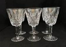 Waterford Crystal Lismore 5 7/8" Claret Wine Glass Goblet, Set of 6