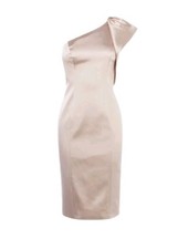 Eliza J Asymmetrical One Shoulder Satin Dress Size 12 NWT
