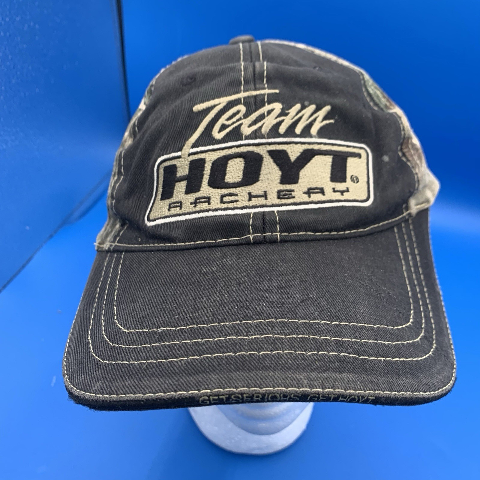 Hoyt Archery Hat Cap Strapback One Size Black Camo Logo